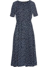 Midikleid dunkelblau weiß gebraucht kaufen  Deutschland