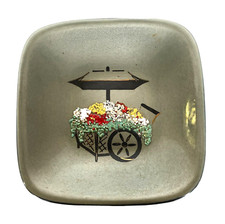 Prato vintage MCM esmalte texturizado em latão carrinho de flores 6-3/8" x 6-3/8" por Evans comprar usado  Enviando para Brazil