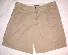 Shorts extensor Geoffrey Beene masculino ajuste perfeito tamanho W 34 plissado frente cáqui comprar usado  Enviando para Brazil