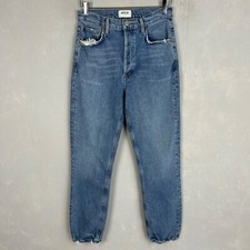 Jeans Agolde tamanho 26 Riley azul lavagem clara perna reta botão mosca jeans stretch, usado comprar usado  Enviando para Brazil