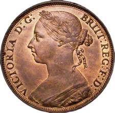 1884 Penny F119 UNC LCGS75, usado comprar usado  Enviando para Brazil