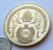 Usado, 1996 Alliance Gibraltar Regiment &Corps of Royal Engineers medalha placa de ouro 50mm comprar usado  Enviando para Brazil
