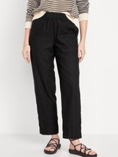 Calça Old Navy cintura alta mistura de linho reto tamanho XL- PRETA- NOVA SEM ETIQUETAS comprar usado  Enviando para Brazil