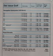 Golf preisliste modelljahr gebraucht kaufen  Vechta