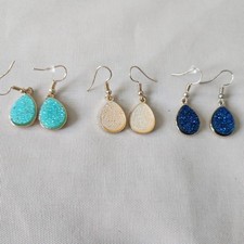 3 pares de brincos Drusy Tear Drop, conjunto de 3, várias cores comprar usado  Enviando para Brazil