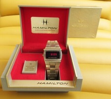 Relógio digital masculino folheado a ouro 1976 Hamilton cronógrafo digital QUARTZO LED. comprar usado  Enviando para Brazil