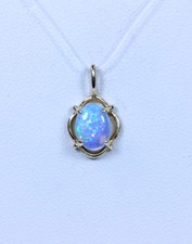 0 Lindo!!! Ouro Amarelo 14K Pingente Opala Oval com Moldura Accent - 12486 comprar usado  Enviando para Brazil
