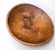 Usado, Antiga tigela de madeira primitiva lábio esculpido linda pátina fabulosa fora da rodada 15" comprar usado  Enviando para Brazil