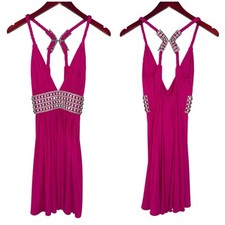 Mini vestido rosa claro céu com cristais tamanho médio  comprar usado  Enviando para Brazil