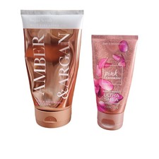 Mini pacote de creme corporal Bath & Body Works esfoliante de óleo de âmbar e argan, cashmere rosa comprar usado  Enviando para Brazil