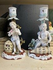 Meissen porcelain candlesticks for sale  UMBERLEIGH