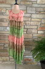 Vestido Sakkas Coral Salvia Marrón Sin Mangas Midi Fin de Semana Playa Natación Cubrir Tienda L segunda mano  Embacar hacia Argentina