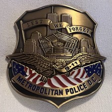 Escudo da polícia metropolitana de Washington, DC 9-11 -- MARCADO e baixo SÉRIE # 60 comprar usado  Enviando para Brazil