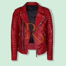 Jaqueta de couro de cordeiro vermelha masculina | Jaqueta de couro genuíno estilo clássico luxo, usado comprar usado  Enviando para Brazil