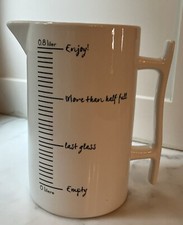 Usado, Jarro de medição com alça caneca cerâmica branca 0,8 litros aproveite! comprar usado  Enviando para Brazil