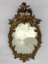 Espelho antigo vitoriano dourado bronze moldura ornamental, estilo barroco rococó 13"" comprar usado  Enviando para Brazil