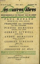 Oeuvres libres. nouvelle d'occasion  France