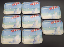 Conjunto de 8 bandejas de lanche vintage de melamina feitas na Itália cadeira de praia resort à beira-mar comprar usado  Enviando para Brazil