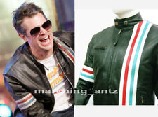 Jaqueta de couro genuíno motocicleta filme Johnny Knoxville Jackass recriado, usado comprar usado  Enviando para Brazil