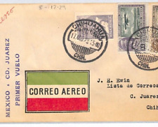 Capa correio aéreo do México 1929 PRIMEIRO VOO Chihuahua-Juarez {samwells-covers}YV155, usado comprar usado  Enviando para Brazil