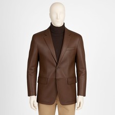 Blazer masculino marrom escuro com dois botões em couro genuíno comprar usado  Enviando para Brazil