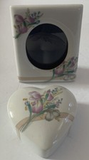 Antigo Japão Otagiri Íris Porcelana Coração Bugigangas Caixa + Moldura Lote De 2 LEIA comprar usado  Enviando para Brazil