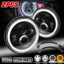 Par de faróis redondos de LED Hi/Lo de 7 polegadas cromados para caminhão Ford F100 F150 F250 comprar usado  Enviando para Brazil