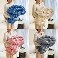Ribbed fleece throw for sale  MANCHESTER