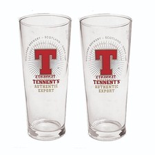 TENNENT'S LAGER EXPORTAÇÃO 2 x Copos de Cerveja Meia Pinta 300ml Man Cave ESCÓCIA comprar usado  Enviando para Brazil