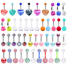 44 piezas Piercing Ombligo Ombligo Anillos 14G Acero Quirúrgico Barra Cuerpo Joyería segunda mano  Embacar hacia Mexico