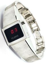 Relógio social feminino Helbros vintage década de 1970 LED tom prata pulseira - bateria nova comprar usado  Enviando para Brazil