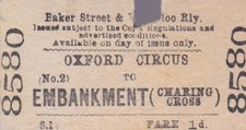 Bilhete ferroviário Baker Street e Waterloo OXFORD CIRCUS 8580 comprar usado  Enviando para Brazil