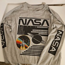 Camiseta gráfica cinza vintage anos 80 1986 NASA Space Defense média comprar usado  Enviando para Brazil