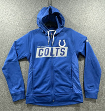 Jaqueta masculina com capuz térmico azul com zíper completo tamanho S Majestic Indianapolis Colts Game comprar usado  Enviando para Brazil