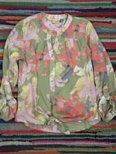 Blusa Boho Feminina Top Floral Decote V Semitransparente Aba Rolo Super Fofa UEC  comprar usado  Enviando para Brazil
