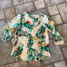 Camisa Van Heusen Feminina XS Tropical Top Camisa Manga 3/4 Blusa Folha Palma comprar usado  Enviando para Brazil
