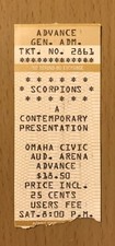 1991 SCORPIONS CRAZY WORLD TOUR OMAHA INGRESSO CONCERTO ESBOÇO LOVE AT FIRST STING, usado comprar usado  Enviando para Brazil