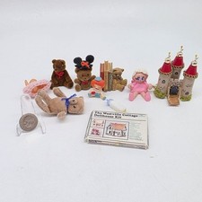 Kit miniatura para casa de bonecas decoração de menina bonecas ursinhos de pelúcia castelo casa de bonecas comprar usado  Enviando para Brazil