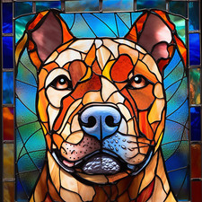 Staffie faux stained for sale  DUNSTABLE