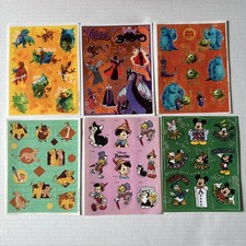 Lote de 6 Folhas de Adesivos Vintage Disney Rei Leão Pinóquio Monstros Vilões Dino, usado comprar usado  Enviando para Brazil