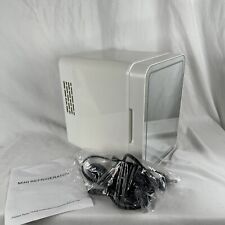 Mini geladeira de beleza portátil branca Cooseon com espelho de maquiagem LED 4L, usado comprar usado  Enviando para Brazil
