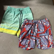 Shorts de natação Hurley masculino pequeno vôlei vermelho tropical azul verde x2 pares comprar usado  Enviando para Brazil