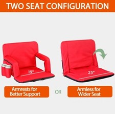 Assentos de estádio dobráveis Zeny para arquibancadas com suporte traseiro, 5 reclináveis vermelhos pacote com 1 comprar usado  Enviando para Brazil