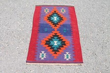 Tapete Kilim étnico tribal vintage turco asteca roxo vermelho feito à mão 2x4 pés comprar usado  Enviando para Brazil