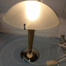 Vintage Ikea KVINTOL Lampa Buk Drewno Szkło Chrom Art Deco Grzyb Lampa stołowa na sprzedaż  Wysyłka do Poland