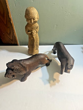 3 esculturas em madeira para encontrar homem caprichoso e dois animais leão-tigre comprar usado  Enviando para Brazil