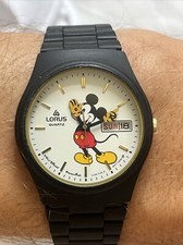Mickey Disney Estojo de Metal Preto Branco Mostrador Fácil de Leitura Mickey Arms - Nova Bateria! comprar usado  Enviando para Brazil