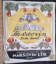 Usado, MALTA - RÓTULO DE GARRAFA VINTAGE - VINHO SEMI DOCE MARSOVIN  comprar usado  Enviando para Brazil