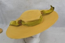 chapéu antigo aba larga estilo eduardiano palha natural original Casper Davis comprar usado  Enviando para Brazil