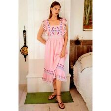 Usado, Vestido midi Celia B tamanho L rosa selvagem babado em camadas cruz costas resort comprar usado  Enviando para Brazil